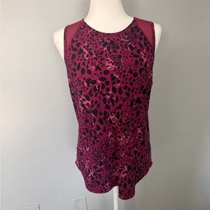 Lululemon Fuchsia Leopard Print Scoop Neck Tank Top